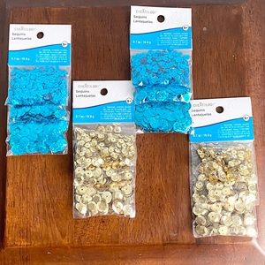 Assorted Turquoise and Gold Sequins